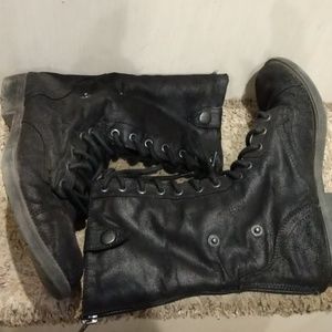Black combat boots